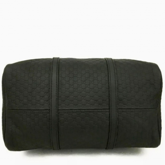 GUCCI MICRO SHIMA GG BLACK LEATHER BOSTON TRAVEL HAND BAG/Q4606 - Picture 6 of 12